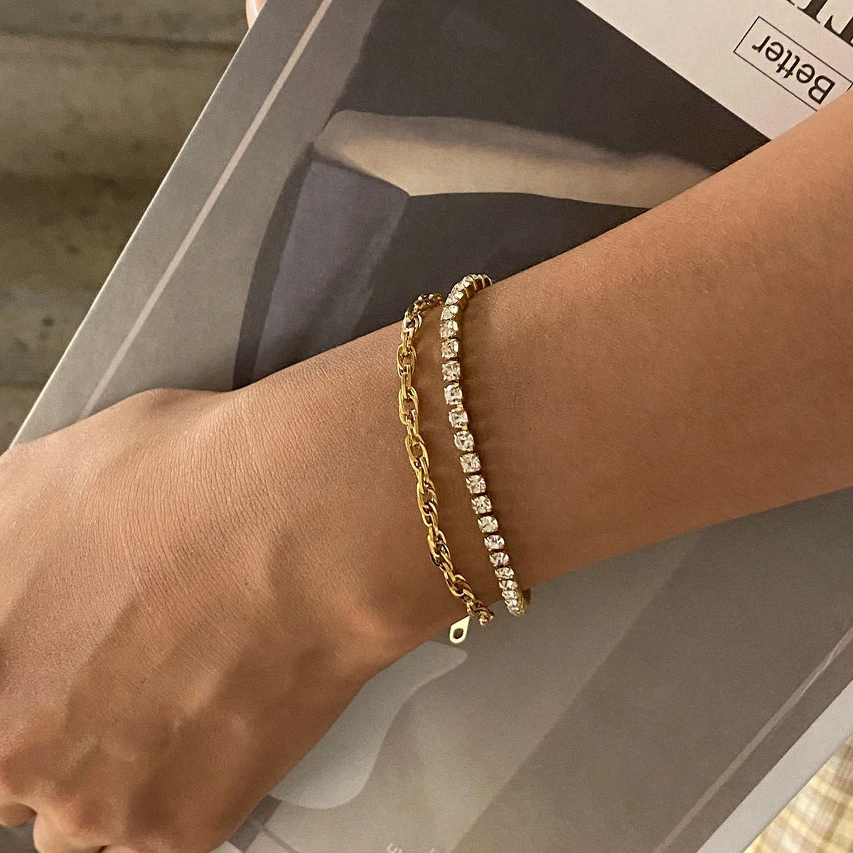 Link-Chain Tennis Bracelet