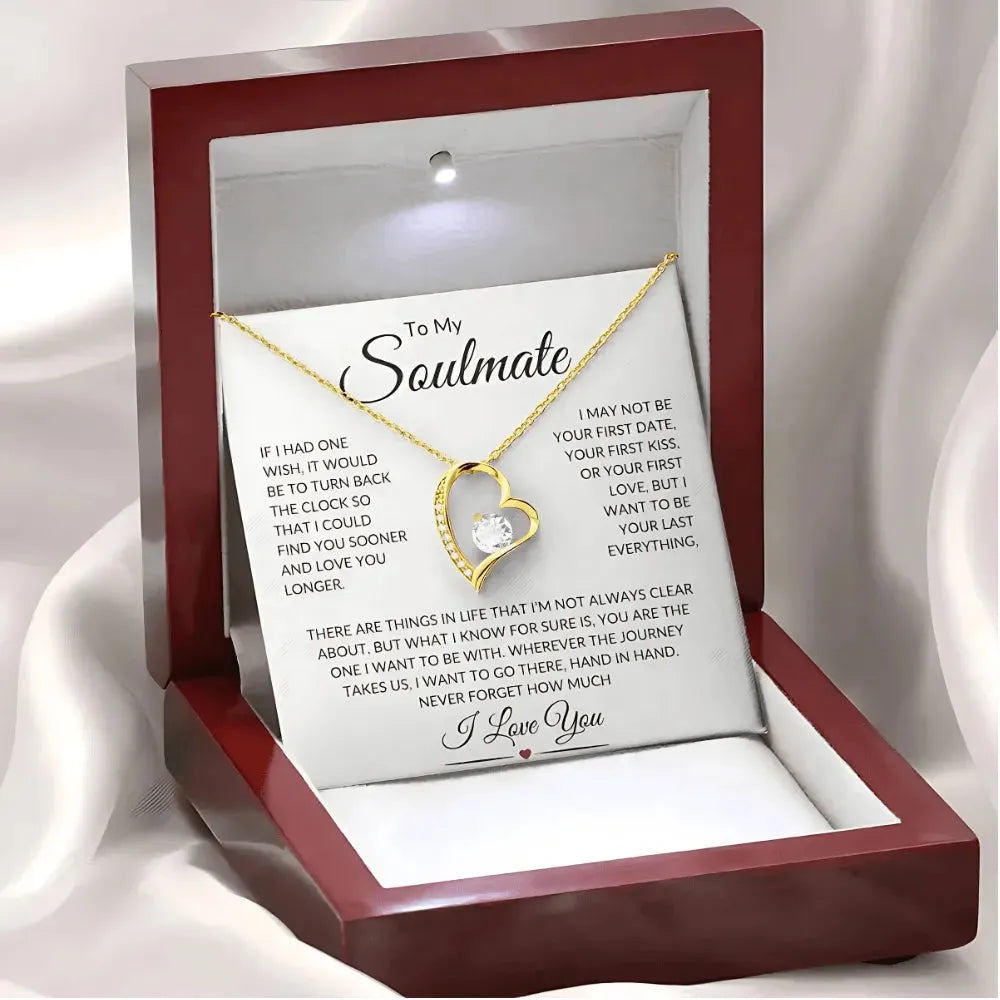 Soulmate - Want to Be With You Always - Love Heart Necklace - Radiant Memories