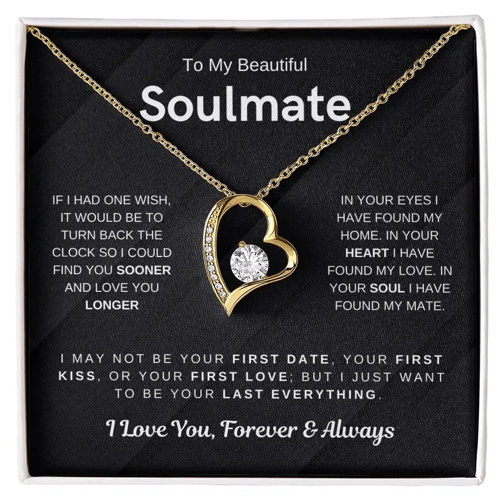 Soulmate - Would Love to Found You Sooner - Embrace Heart Necklace - Radiant Memories
