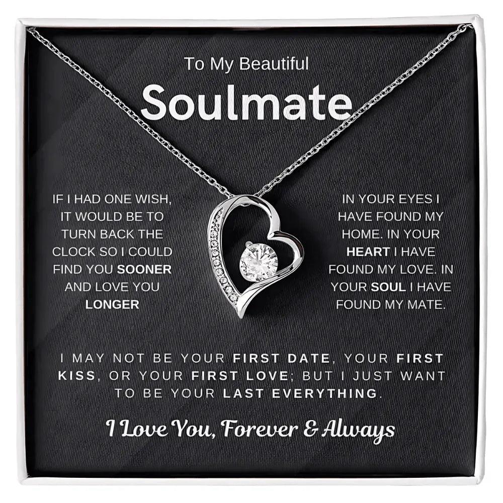 Soulmate - Would Love to Found You Sooner - Embrace Heart Necklace - Radiant Memories