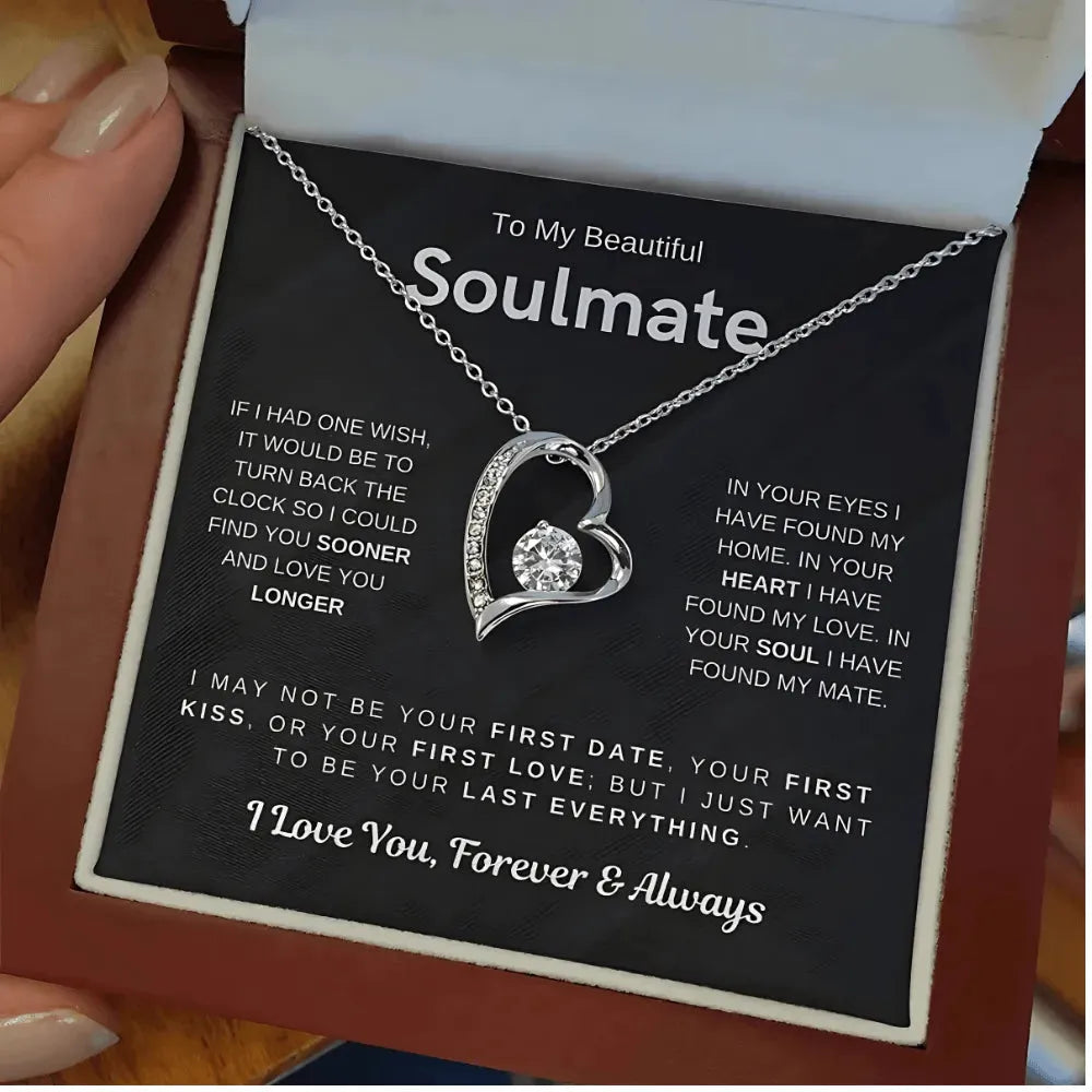 Soulmate - Would Love to Found You Sooner - Embrace Heart Necklace - Radiant Memories