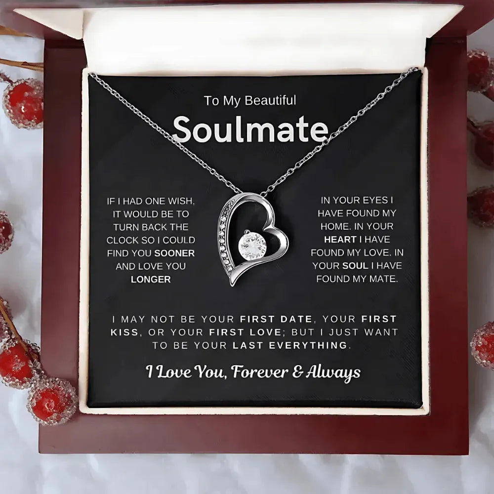 Soulmate - Would Love to Found You Sooner - Embrace Heart Necklace - Radiant Memories