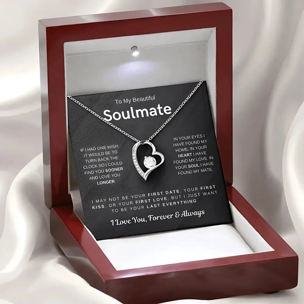 Soulmate - Would Love to Found You Sooner - Embrace Heart Necklace - Radiant Memories
