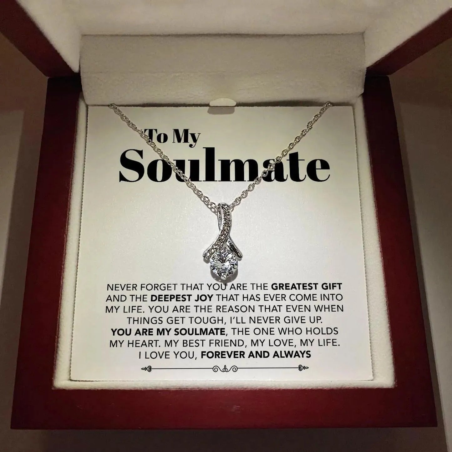Soulmate - You are my Best Friend, My Love, My Life - Ribbon Necklace - Radiant Memories