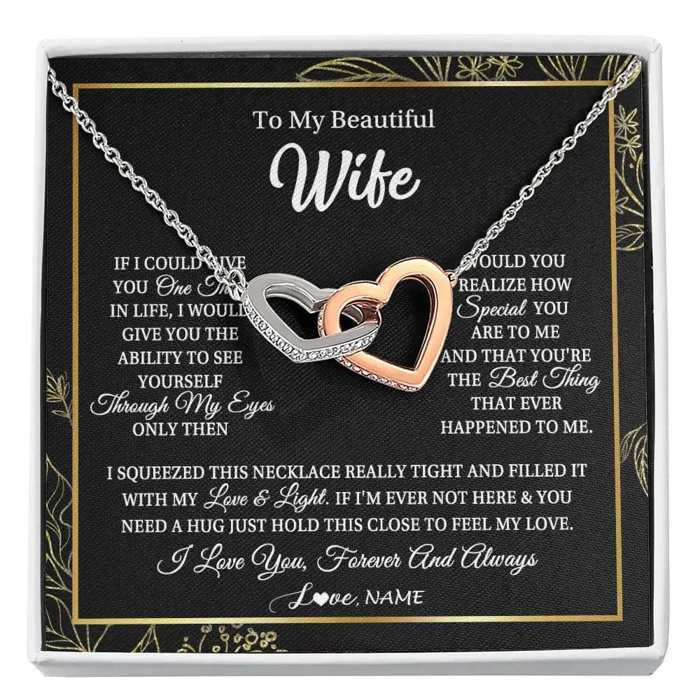 Wife - Embrace Love Necklace - Personalized Gift - Radiant Memories