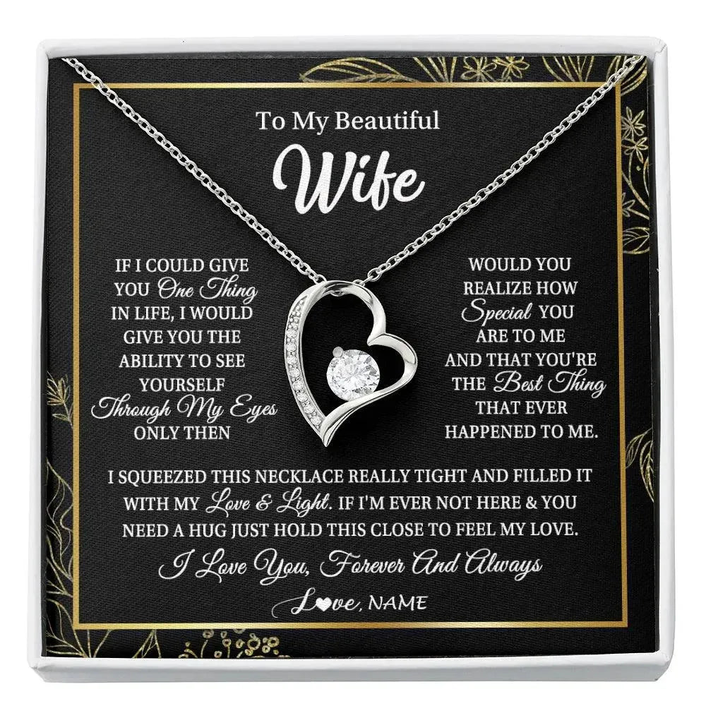 Wife - Embrace Love Necklace - Personalized Gift - Radiant Memories