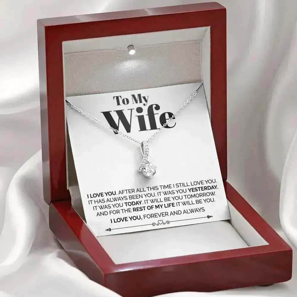 Wife - I love you Always & Forever - Ribbon Necklace - Radiant Memories