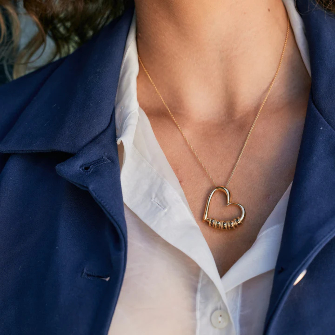 Collar de corazón personalizado "Abrazo de Madre" y conjunto de caja de regalo con forma de corazón 