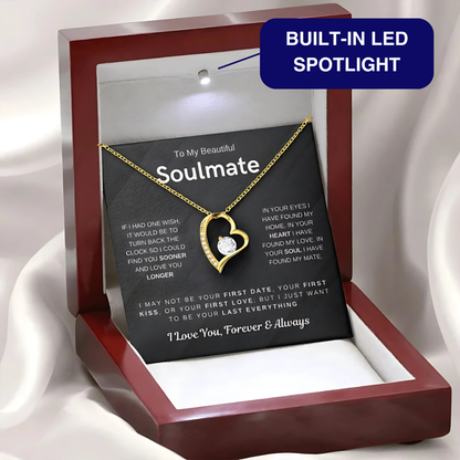 Soulmate - Would Love to Found You Sooner - Embrace Heart Necklace