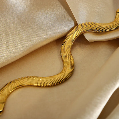 Snake Chain Bracelets For Women - 18K Gold Plated