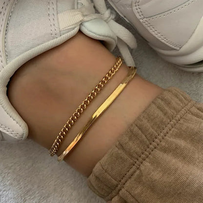 Double Chain Beach Anklets