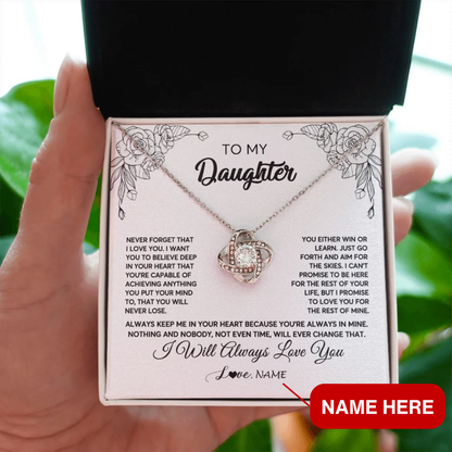 Daughter - Personalized Card - Love Necklace