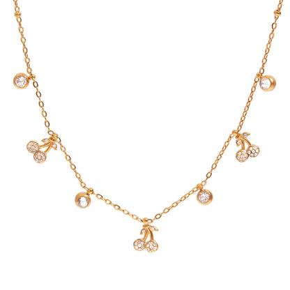 Rhinestone Gem Cherry Pendant