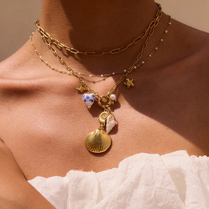 Beach Shells Charm Necklace