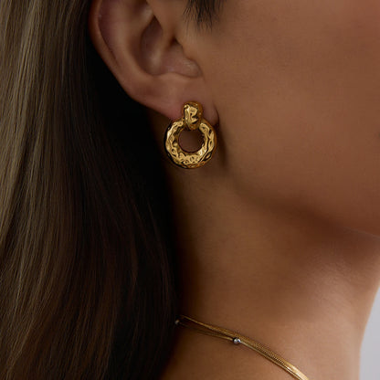 Geometric Hollow Circle Drop Earrings