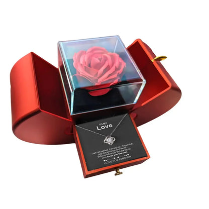 To My Love - Eternal Rose Heart-Shaped Gift Box with Personal Card & Necklace