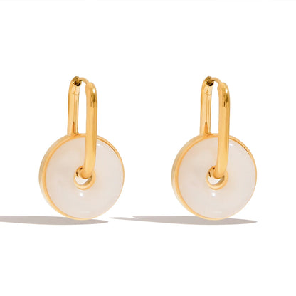 Round Ocean Shell Hoop Earrings