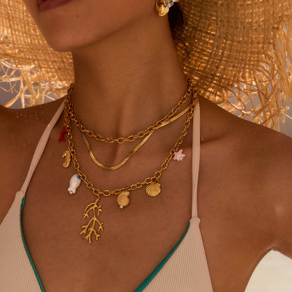 Beach Coral Charm Necklace