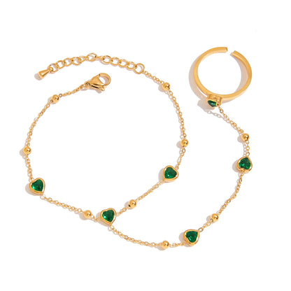 Green Zirconia Finger Bracelet