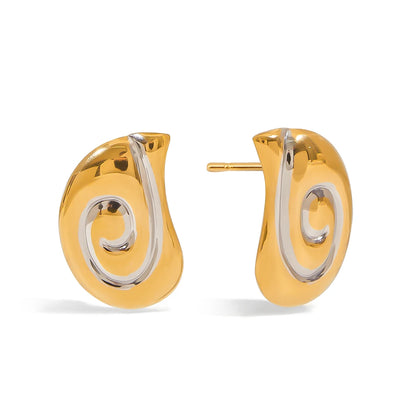 Spiraling Teardrop Stud Earring