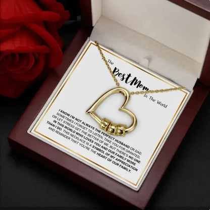Para la Madre de Nuestros Hijos - La Mejor Mamá del Mundo - Collar de Corazón Personalizable 