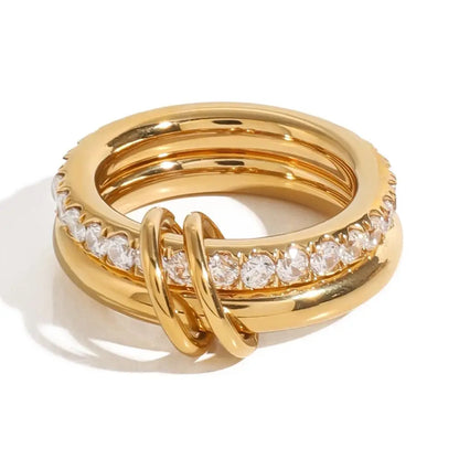 Double Layer Cubic Zirconia Ring
