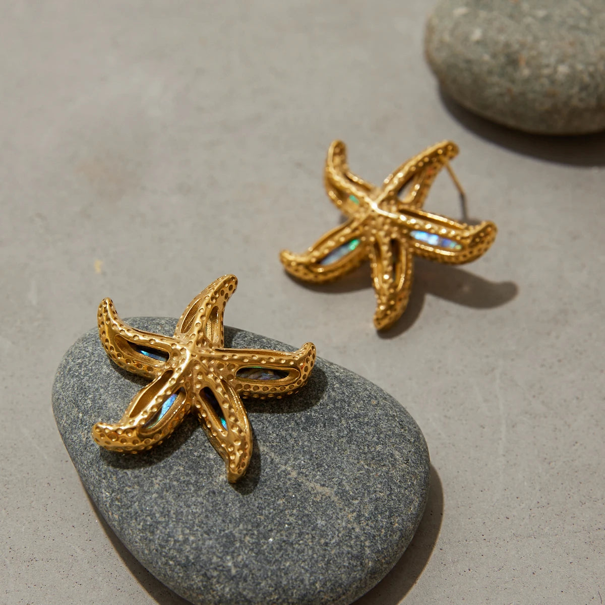 Aquamarine Starfish Stud Earrings