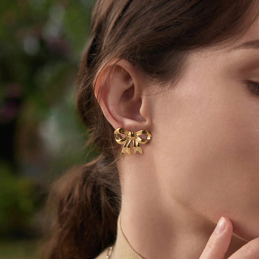 Tie Bow Stud Earrings