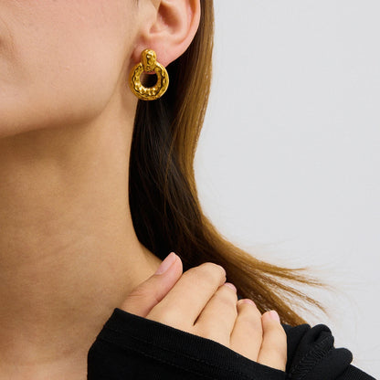 Geometric Hollow Circle Drop Earrings