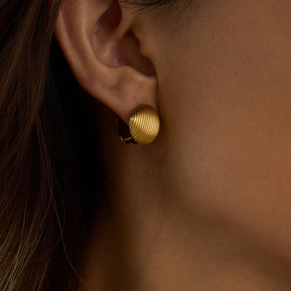 Heart & Oval-shaped Seashells Stud Earrings