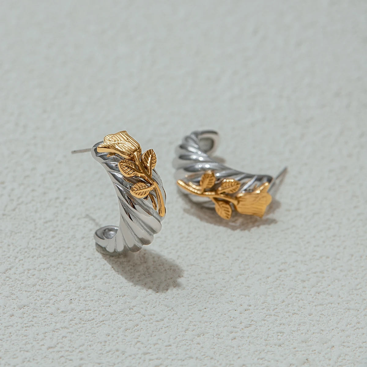 Rose Huggie Earrings