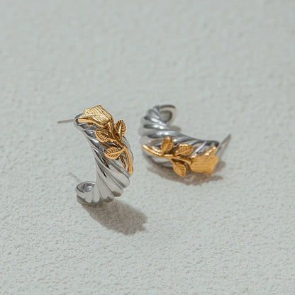 Rose Huggie Earrings