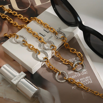Circular Link Chain Bracelets both in 18K Gold & Silver