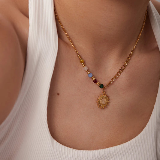 Casting Sun Pendant Necklace