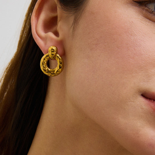 Geometric Hollow Circle Drop Earrings