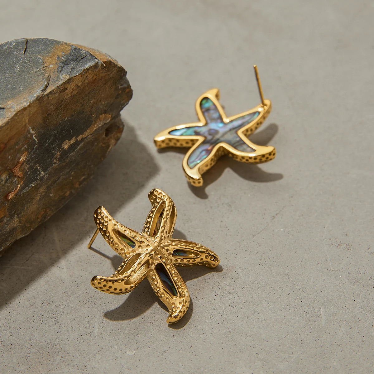 Aquamarine Starfish Stud Earrings