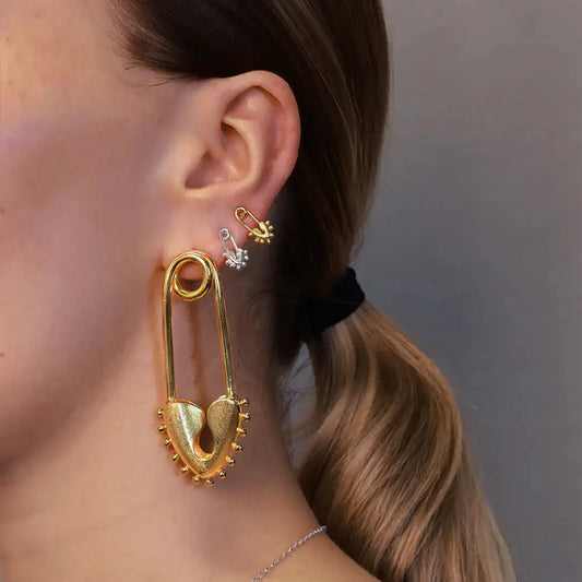 Paper Clip Heart Drop Earrings