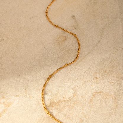 18K Coated Golden Ball Chain Anklet