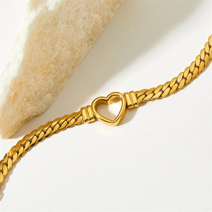 Cuban Chain Heart Bracelet