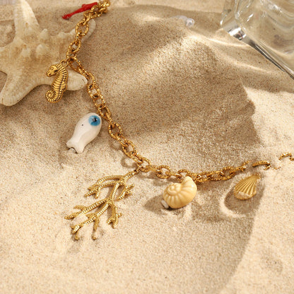 Beach Coral Charm Necklace
