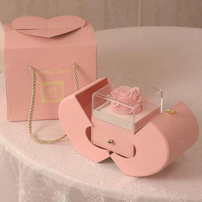 To My Love - Eternal Rose Heart-Shaped Gift Box with Personal Card & Necklace