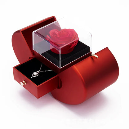 Collar de corazón personalizado "Abrazo de Madre" y conjunto de caja de regalo con forma de corazón 