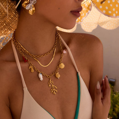 Beach Coral Charm Necklace