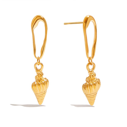 Textured Conch Hollow Drop Earrings