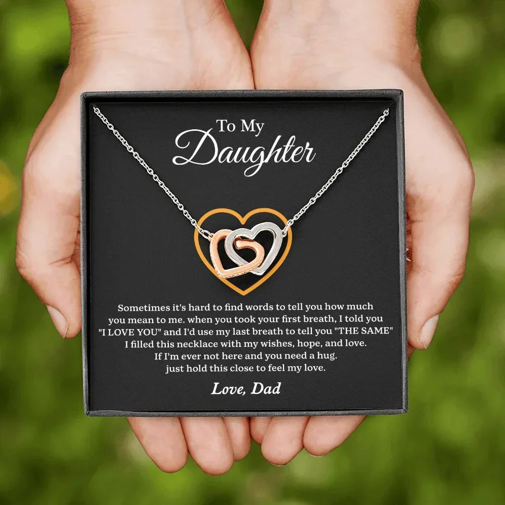 Daughter - Love You Always - Interlocking Hearts Necklace