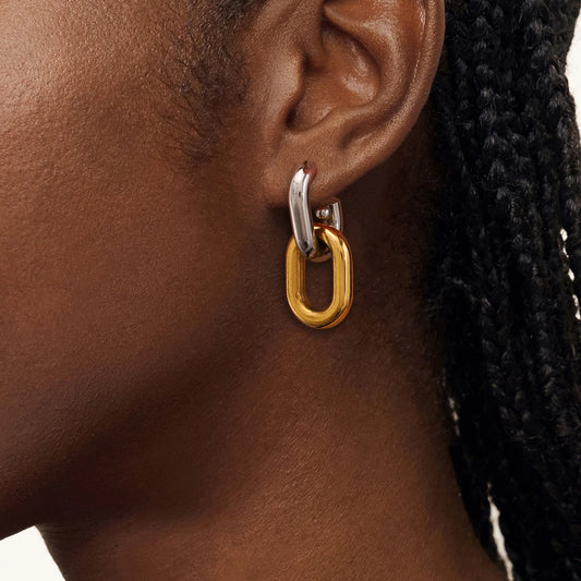 Geometric Buckle Dangle Earrings