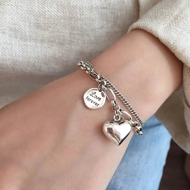 Heart-Shaped Charm Bracelet