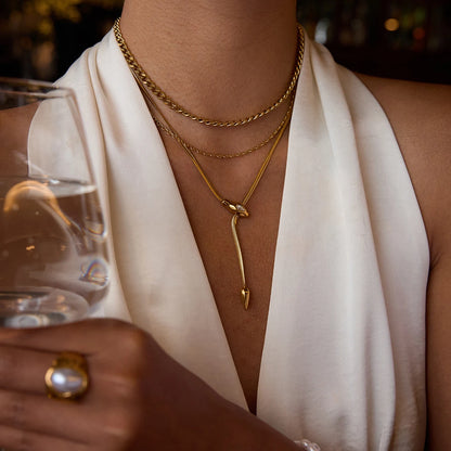 Zirconia Snake Pendant Necklace