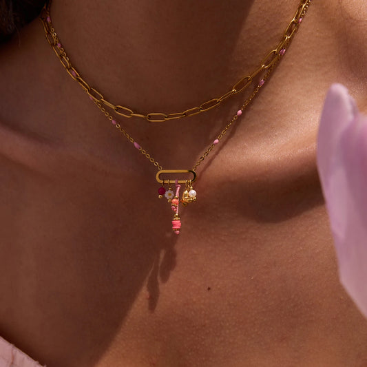 Pink Charm Necklace