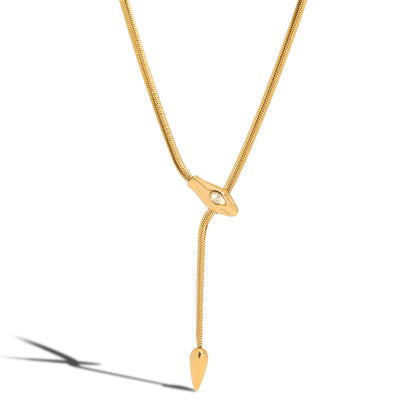 Zirconia Snake Pendant Necklace